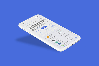 Redesign homescreen of Coinmarketcap | Cryptocurrencies bitcoin cryptocurrency ethereum flat minimal mobileweb ui ux web website