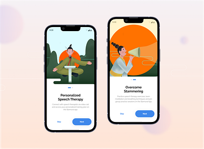 Stamurai App Onboarding Experience animation app design graphic design illustration ui ux vector