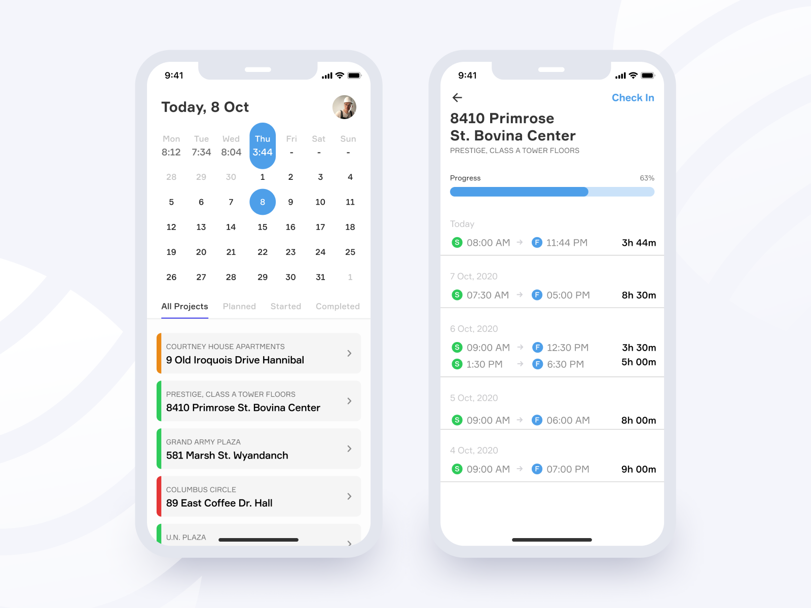 Team management dashboard. Schedule, Employee presence tracker by COAX ...