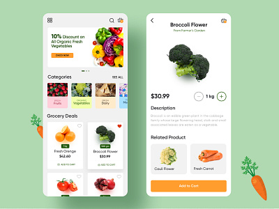 Grocery Shopping Mobile App🌾 dailyuichallenge design ecommerce food food app food delivery groceries grocery grocery app grocery list grocery shopping grocery store mobile app mobile interface online grocery shopping shopping app ui ux web