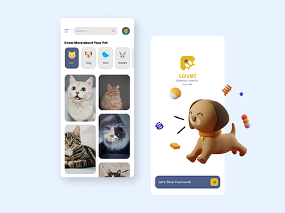 Lovet - Pet App Design design mobile app design mobile design mobile ui modernui pet petapp ui uidesign uiux ux