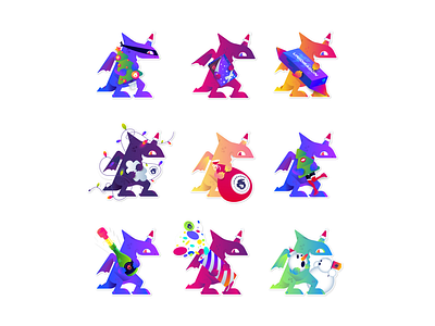 Unidragon StickerPack adobeillustration borabula design illustration sticker design stickerpack stickers vector vector illustration vectorart