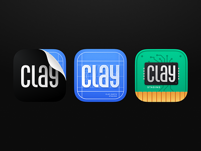 Clay Staging App icons app icon app icon design beta chip clay debug ios iphone logo sketch staging vector