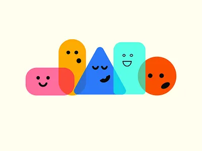 Shapes and Faces by Nishant Saini blue blueui dailyui design dribbble best shot dribble shot faces minimal orange shapes smile ui uidesign uiux uiuxdesign ux year yellow yellowui