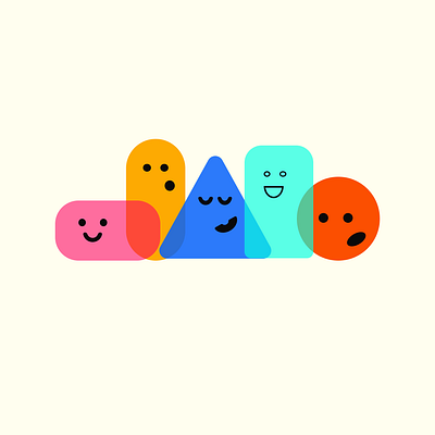 Shapes and Faces by Nishant Saini blue blueui dailyui design dribbble best shot dribble shot faces minimal orange shapes smile ui uidesign uiux uiuxdesign ux year yellow yellowui