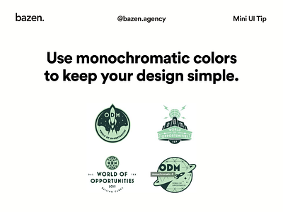 Mini UI Tips - Monochromatic logo bazen agency color color design color palette color picker color scheme color theory color ui colour palette colour theory colours design tip design tips monochromatic monochrome ui design ux