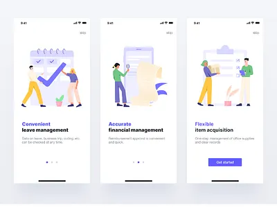 Guide page — Business management App business creative design guide illustrations office ui