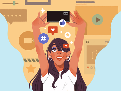 Social Media Addiction illustration