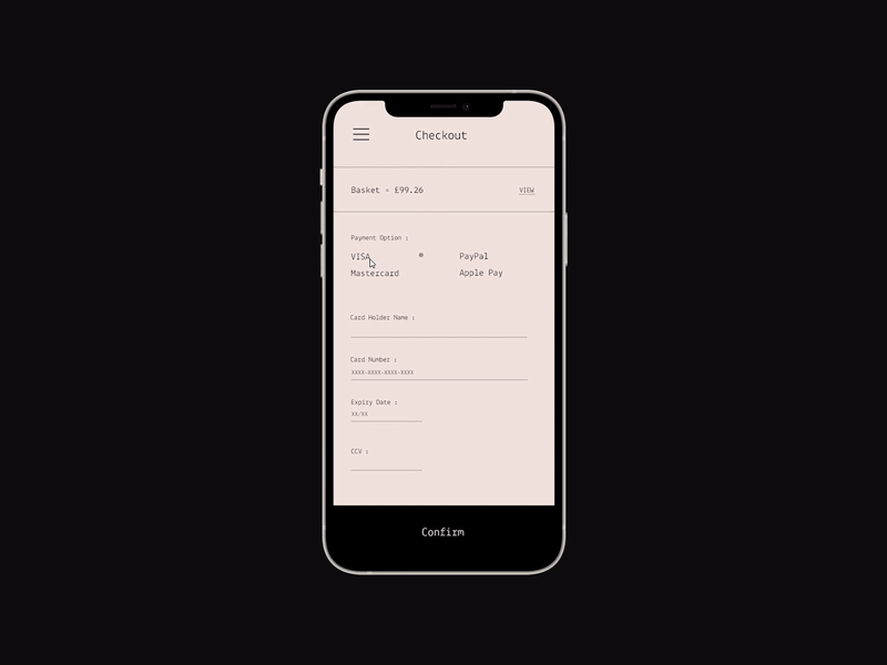 Daily UI #002 - Checkout Page advertising animation app appdesign appdesigner branding checkout checkout page clothing store daily 100 challenge dailyui dailyui 002 dailyuichallenge design graphicdesign illustration minimal mobileui ui ux