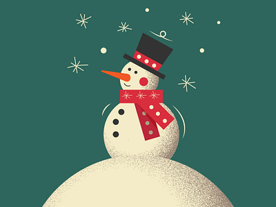 Cute Snowman. Adobe Illustrator tutorial christmas cute holiday illustration noise old retro snowman vector vintage