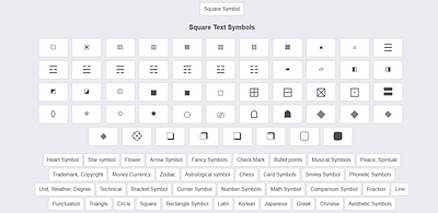 Square symbol cool symbol cool symbols copy and paste symbols symbols textsymbols