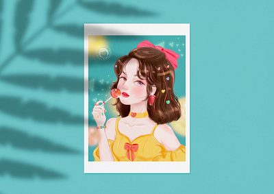 Miss lollipop illustration ipad lollipop 手绘 插图