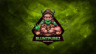 The Finest Pures. aggressive illustration mascot character mascot logo smoking streaming viking weed