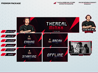 Unique twitch setup 3d animation branding design graphic design illustration layout logo motion graphics streaming twitch twitch overlay ui vector