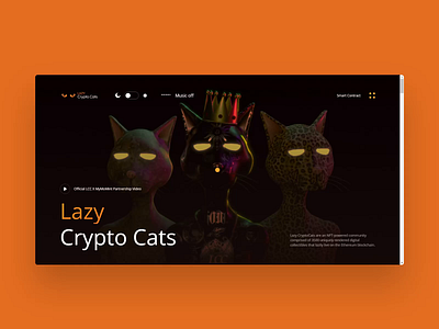 Webflow build | Lazy Crypto Cats animation blockchain buildbites crypto nft webflow