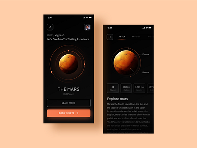 Mars Booking app design ui ui ux uidesign uiux ux ui