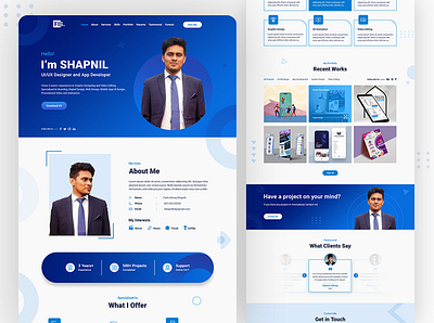 Personal Portfolio Website 1st shot adobe photoshop landing page portfolio site responsive website ui design webpage design