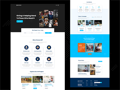 NGO Web Design & Development branding charity design donation flat design foundation funding ngo website non profit organization trending uiux vector webdesign website