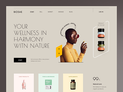 Bioshe Website interface product service startup ui ux web website