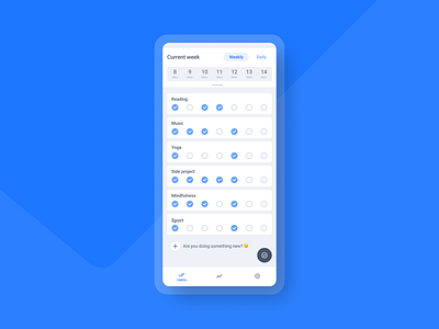 Qhabit - Weekly view app checklist design habit tracker habits mobile tracker ui uxui weekly view