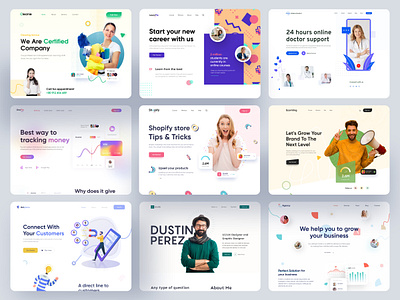 Multiple Website Designs UI/UX 2020 cleaning cleaning website digital agency website digital illustration doctor website education website finance website maid marketing agency marketing website medical website online banking online education portfolio social marketing ui uiux ux web design website design