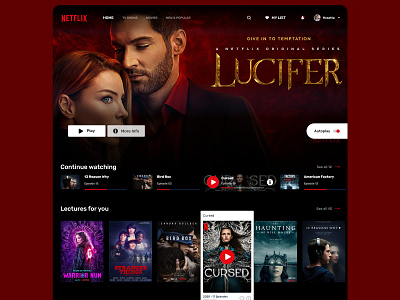 Netflix Homepage Redesign Concept branding homepage design homepage ui homepagedesign illustration illustrator ux vector web website