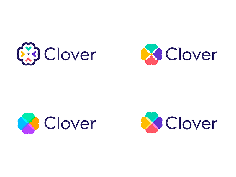 Clover Logo brand brand design brand identity brandidentity branding branding concept branding design clover colorful green logo logo design logomark logomarks logos logotype pink red yellow