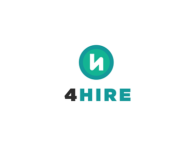 4Hire Logo app branding concept design icon illustration logo minimalist typography vector