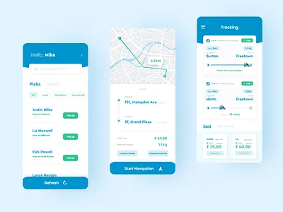 Pick Drop | Delivery App app clean clean ui delivery design driver app logistics navigation order package payment receive send tracking ui ux