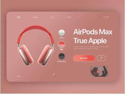 AirPods Max(Pink) Landing Page airpods airpods max apple iphone landing page landing page design mobile app design mobile ui ui ui design ux ui webdesign