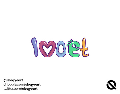 logo with kids style "imoet" art branding design icon illustration letter logo typography ui vector web