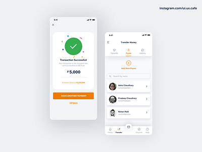 Banking app - Transfer Money appdesign banking branding confirmation success transfermoney ui uidesign userexperience userinterface ux vector