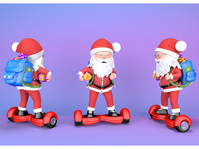 Santa Character Modelsheet 3d 3d character 3d shapes abstract art c4d christmas color gift graident happy new year