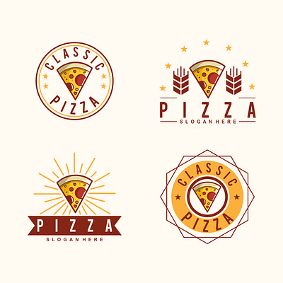 pizza vintage design icon illustration logo sketch vector