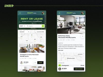 PROFITability — Service for Rent or Lease Housing airbnb apartments booking filters housing light map mobile platform real estate rent saas search service ui ux