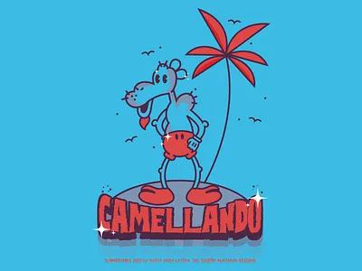 caribbean Camel arabic blue camel caribbean cartoon dubai flavor happiness latino tshirts vintage