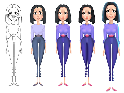 Cartoon Girl Character art artwork cartoon cgart character design concept art design digital drawing drawing fanart graphic design illustration art ui vector