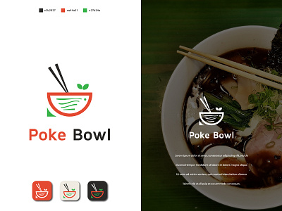 Poke Bowl Logo Design animal app beverage brand brandind branding branding and identity clean fish food food app graphic design graphic designer logo logo design poke bowl ramen restaurant sushi vector