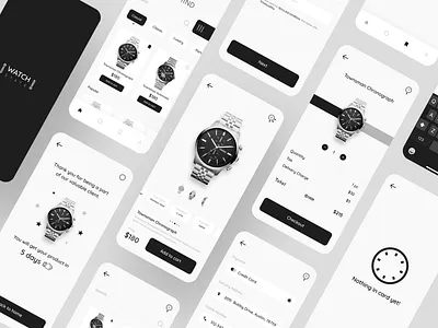 E-commerce Store App (Watch) app ecommerce ecommerce app ecommerce design ecommerce shop interaction design interface mobile app mobile ui product design ui uiux ux watch watches