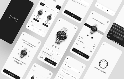 E-commerce Store App (Watch) app ecommerce ecommerce app ecommerce design ecommerce shop interaction design interface mobile app mobile ui product design ui uiux ux watch watches