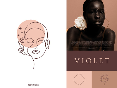 V I O L E T adobe adobe illustrator bohemian botanical brand and identity branding clothing creative fashion feminine hand drawn icon symbol mark illustration logo logo design logos luxury minimalist typography vector