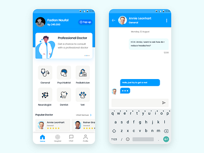 Consult - Doctor App adobe xd app blue app branding creative design doctor app ui mobile app mobile design mobile ui mobile ui design ui ux ui ux desginer ui ux design ui ux designer uidesign