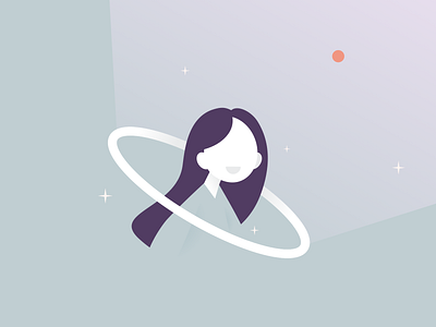 Universe astrology blue characterdesign dreaming girl horoscope illustration moon negative space negativespace planet portal purple space stars sun universe vector woman