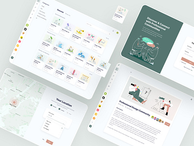 Proconnect - Professional Community UX/UI Design app design clean ui communication community community app community manager event location onboard profile saas design saas website social network socialmedia takeout ui design ux design workshop workshops workspace