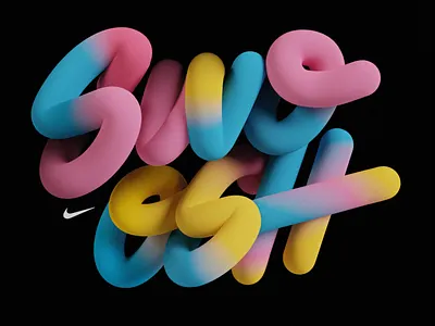 SwoooosH 3d colors design digital art illustration letters nike script swoosh textures typography