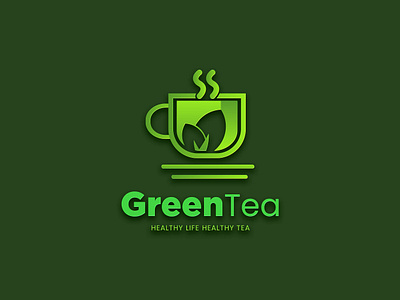 Green tea logo - cafe logo 3d 3d logo brand brand identity branding logo branding logo design cafe logo coffee shop coffee shop logo cook logo drink drink logo food logo green tea green tea logo logo logo design modern logo resturant logo tea logo
