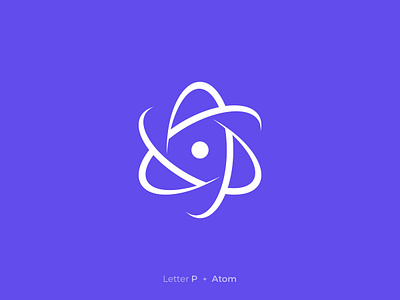 Atomic P logo atom atom logo atomic brand identity branding creative flat icon lettermark logo logo design minimal modern p p atom professional