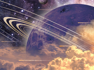 Running on Empty clouds illustration outer photoshop planet purple rings space