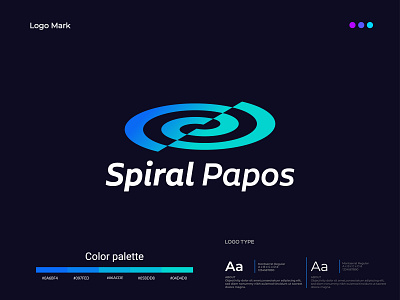 Spiral Papos Logo Concept - Modern Logo Mark abstract logo branding branding design graphic design icon logo logo design logo design branding logo designer logo idea logo inspiration logo mark logo mark symbol icon logo trends logos modern logo monogram logo papos logo s letter logo spiral logo