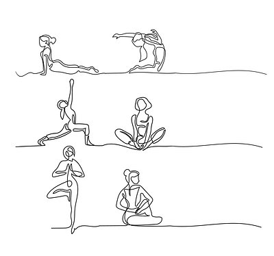 Yoga Line Drawings design graphic design illustration